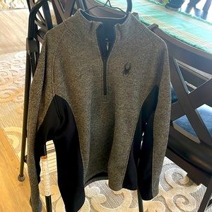 Spyder quarter zip - grey black - Large - worn once!